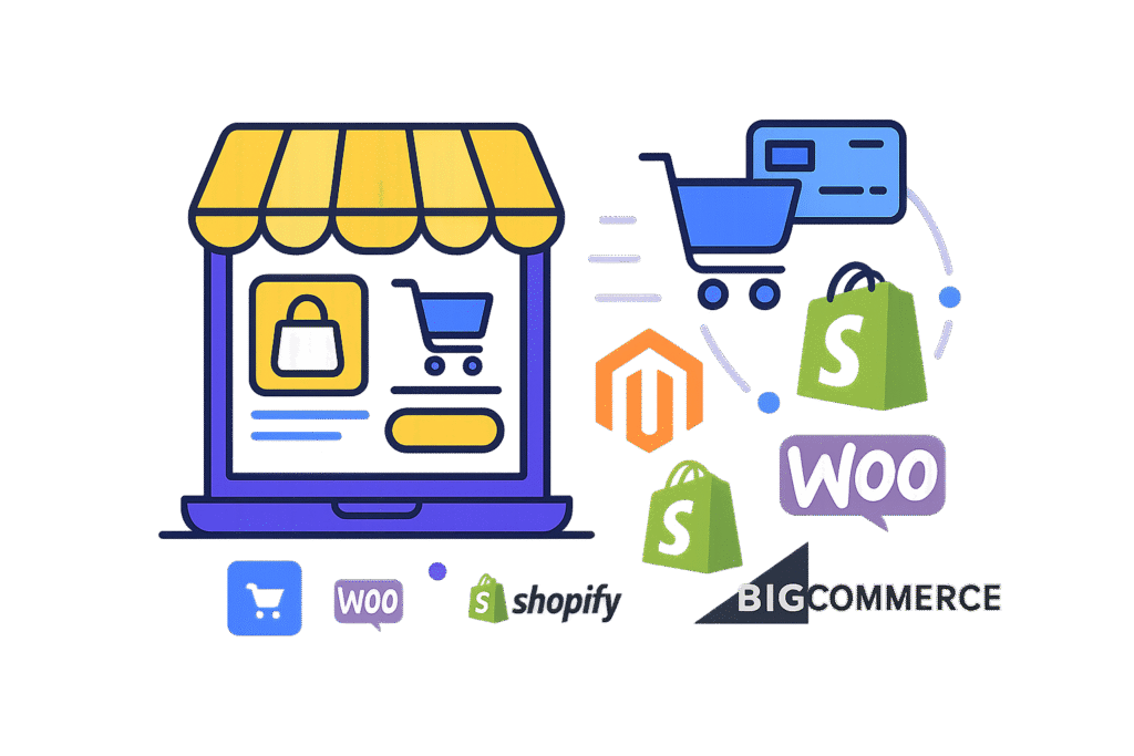 E-Commerce Stores with Magento, Shopify, BigCommerce & WooCommerce